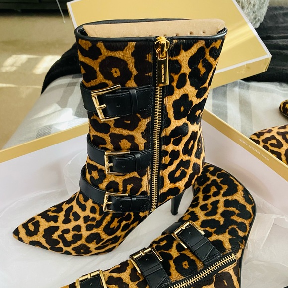 Michael Kors Leopard Calf Hair Mid-Calf Boot - Picture 3 of 5